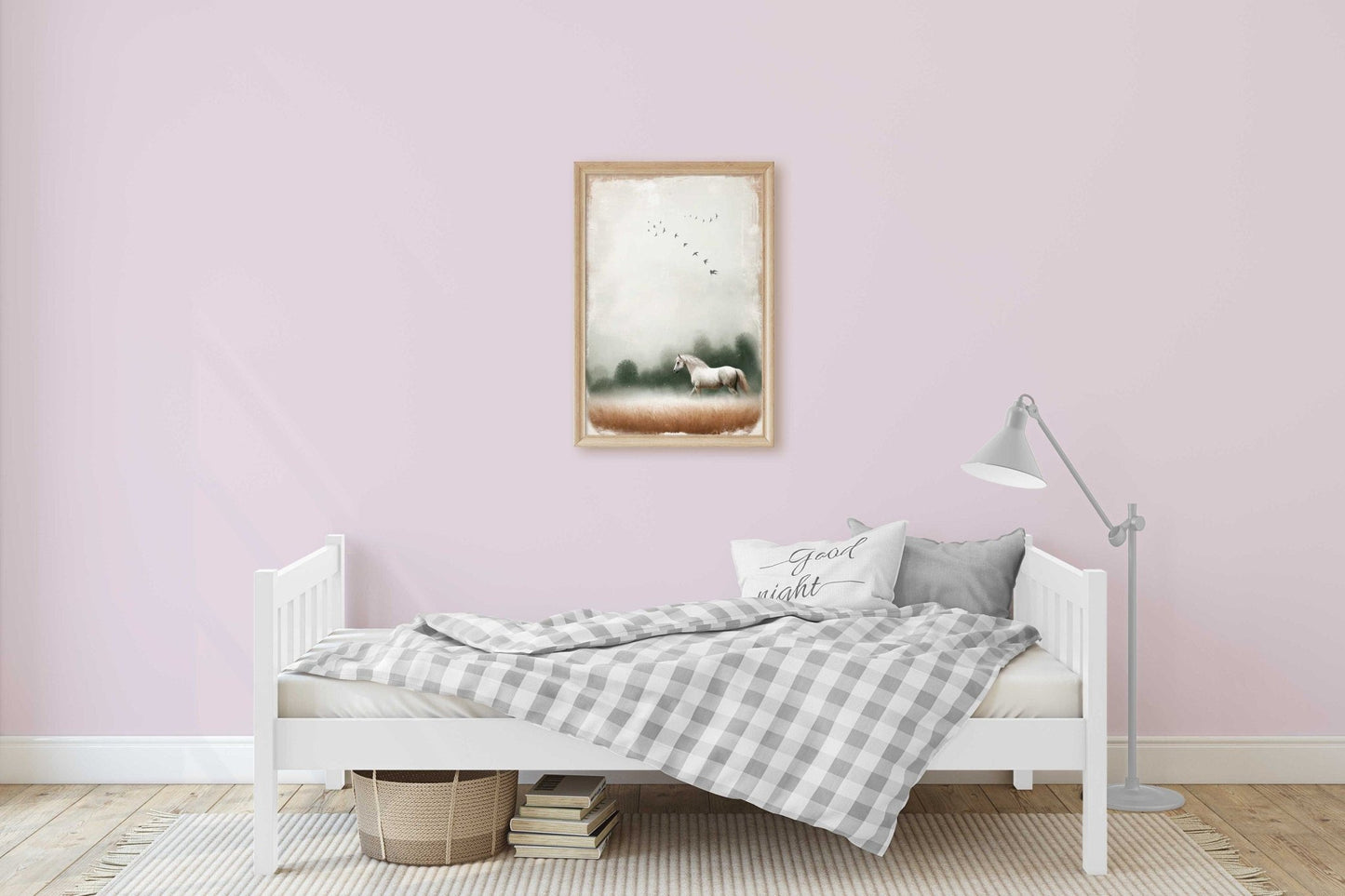 White Horse Wall Art, Equestrian Decor, Gift for Horse Lovers - WildfieldPrints