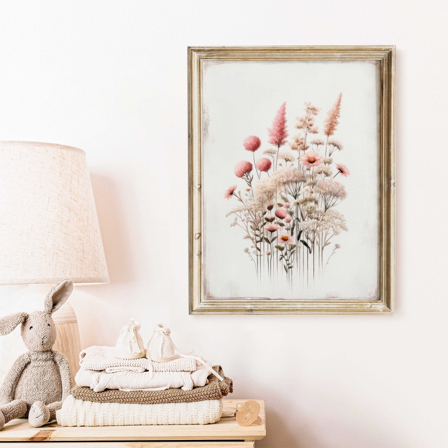 Wildflower Art Print, Rustic Floral Decor, Minimalist Flower Design - WildfieldPrints