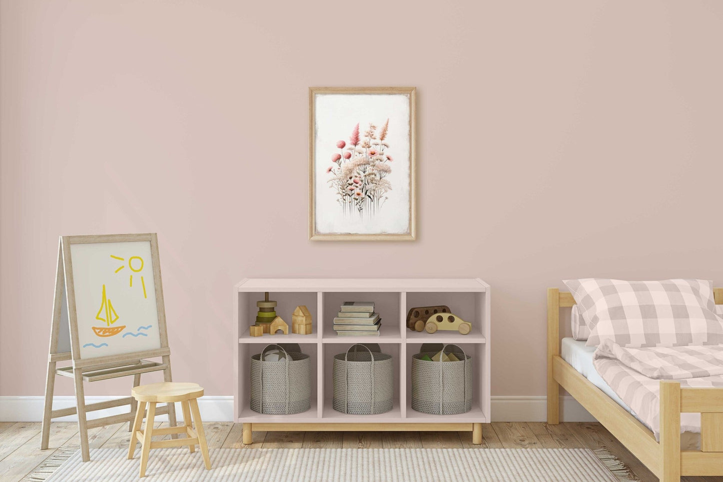 Wildflower Art Print, Rustic Floral Decor, Minimalist Flower Design - WildfieldPrints