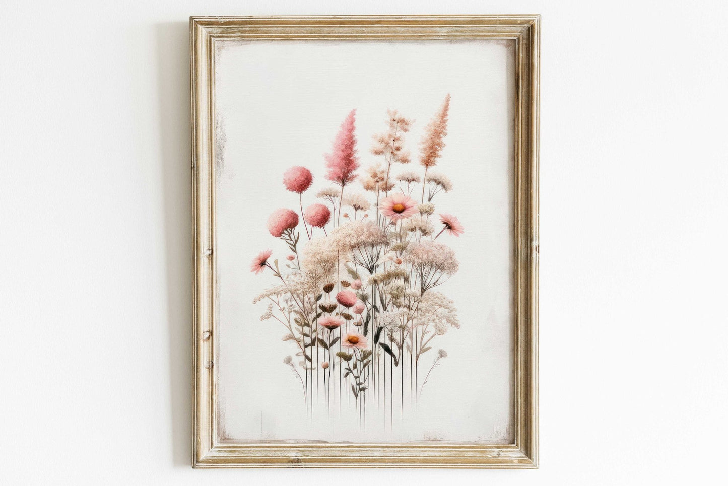 Wildflower Art Print, Rustic Floral Decor, Minimalist Flower Design - WildfieldPrints