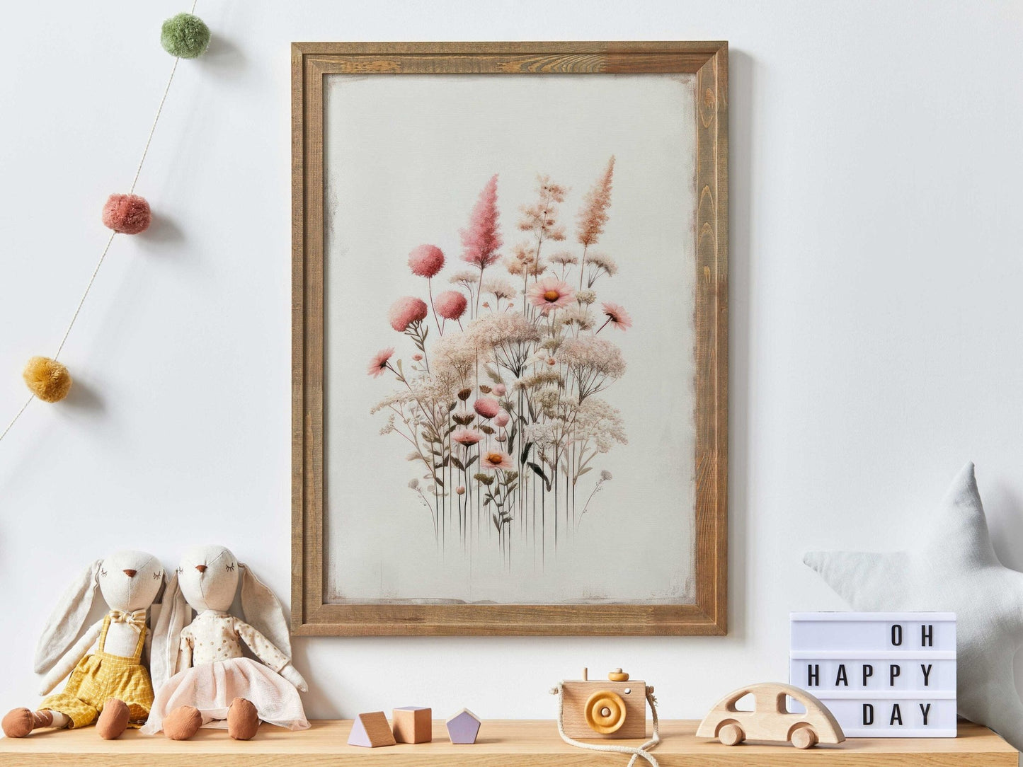 Wildflower Art Print, Rustic Floral Decor, Minimalist Flower Design - WildfieldPrints
