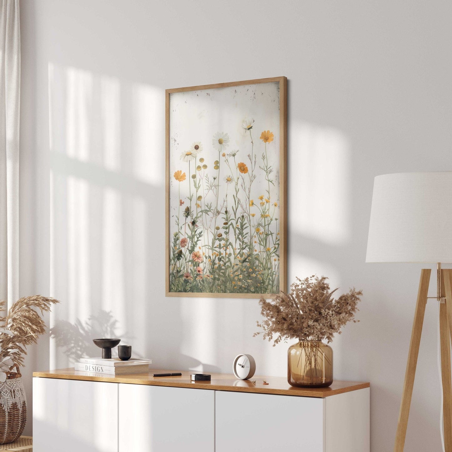 Wildflower Art Print, Rustic Floral Decor, Vintage Botanical Design - WildfieldPrints
