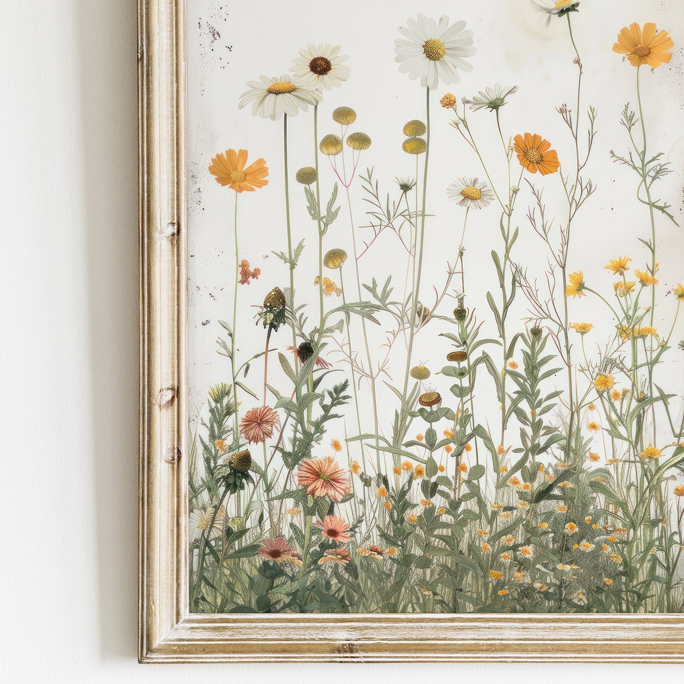 Wildflower Art Print, Rustic Floral Decor, Vintage Botanical Design - WildfieldPrints