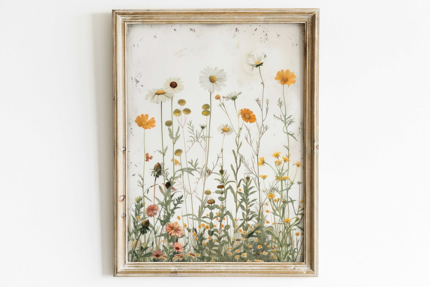 Wildflower Art Print, Rustic Floral Decor, Vintage Botanical Design - WildfieldPrints