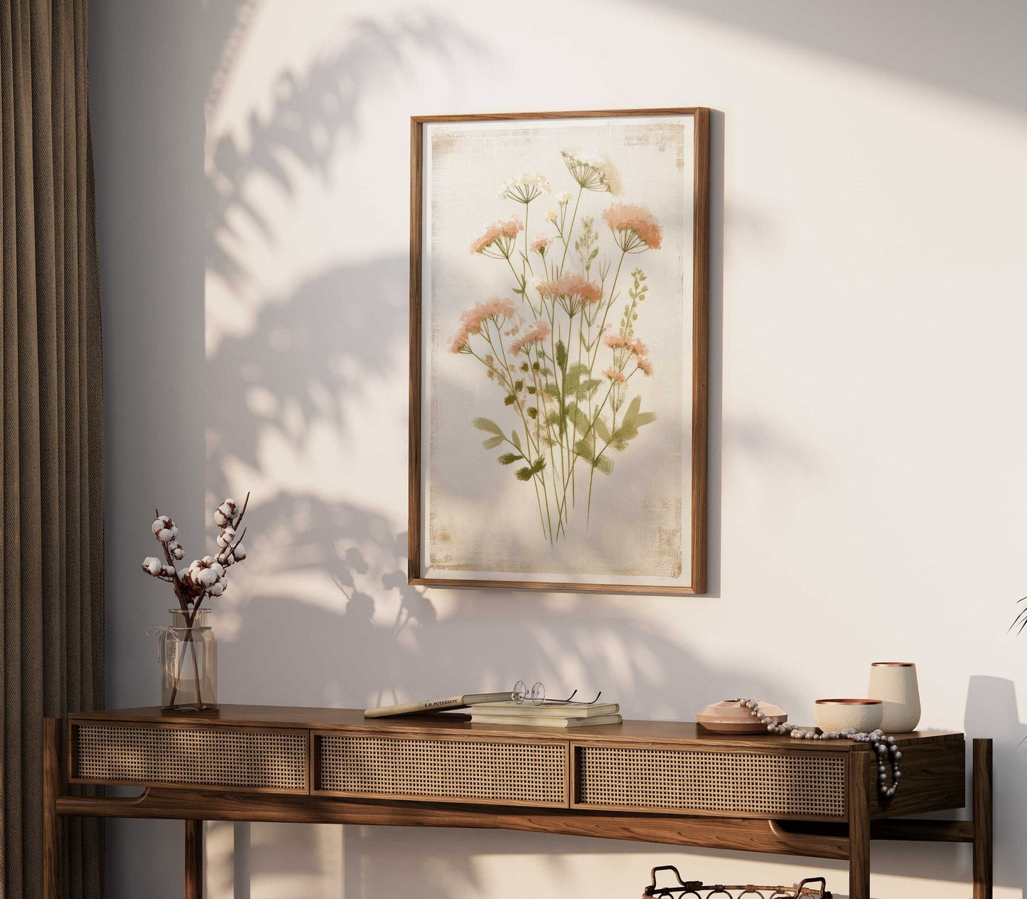 Wildflower Art Print, Rustic Floral Decor, Vintage Flower Artwork - WildfieldPrints