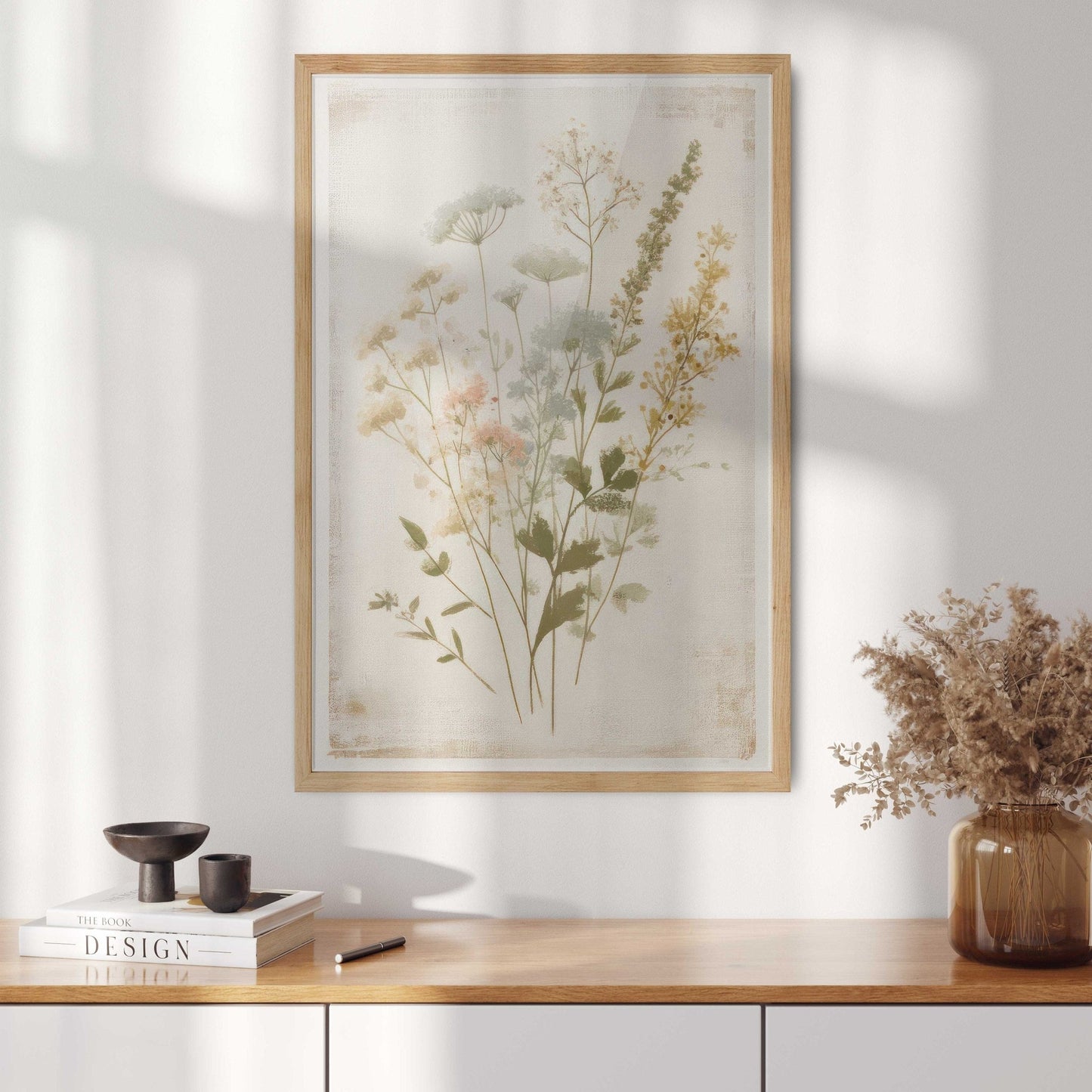 Wildflower Art Print, Rustic Floral Decor, Vintage Flower Artwork - WildfieldPrints