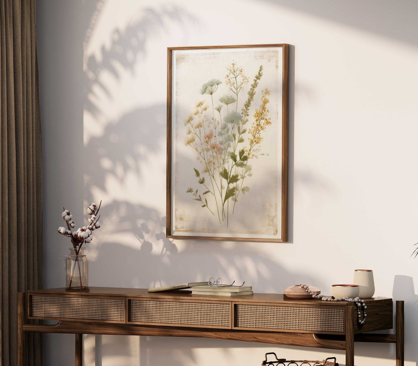 Wildflower Art Print, Rustic Floral Decor, Vintage Flower Artwork - WildfieldPrints