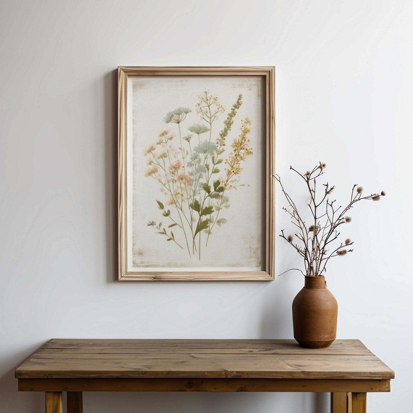 Wildflower Art Print, Rustic Floral Decor, Vintage Flower Artwork - WildfieldPrints