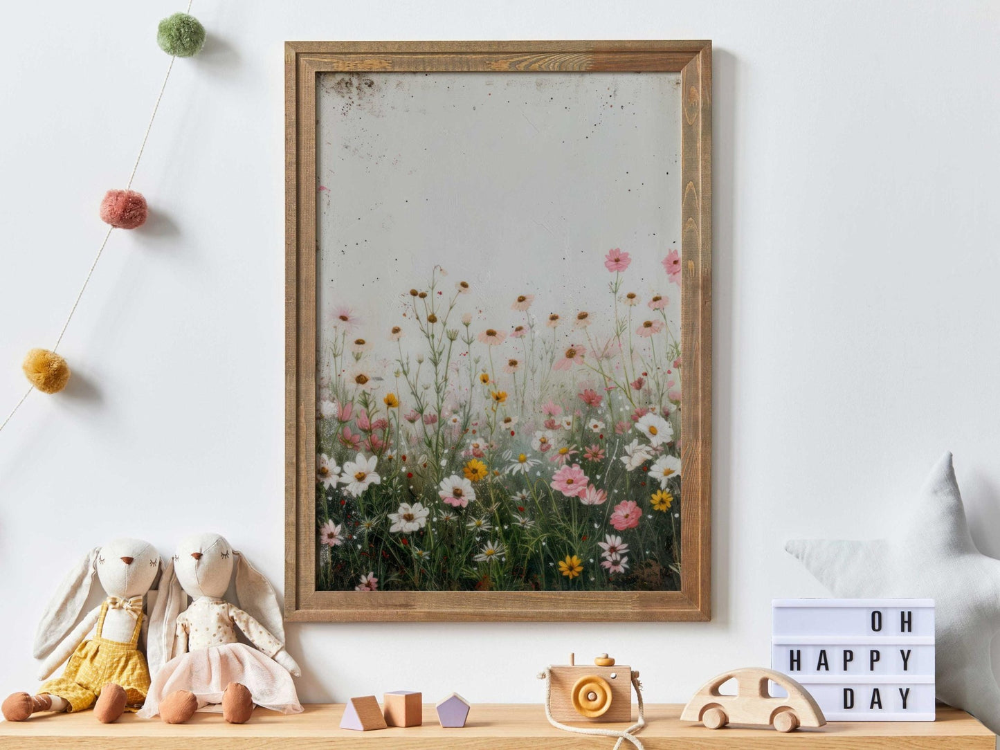 Wildflower Art Print, Vintage Floral Wall Decor, Rustic Botanical Decor - WildfieldPrints
