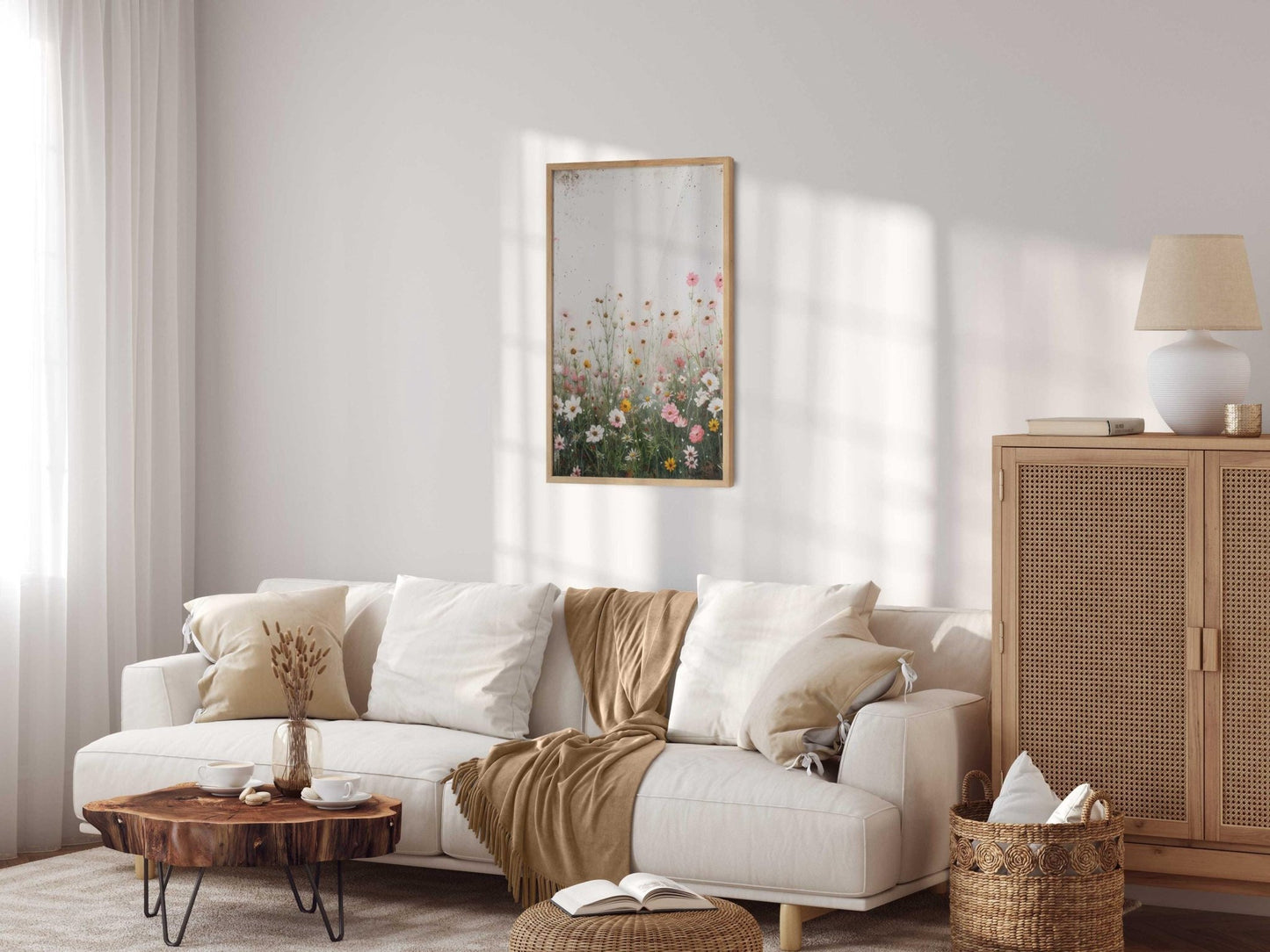 Wildflower Art Print, Vintage Floral Wall Decor, Rustic Botanical Decor - WildfieldPrints