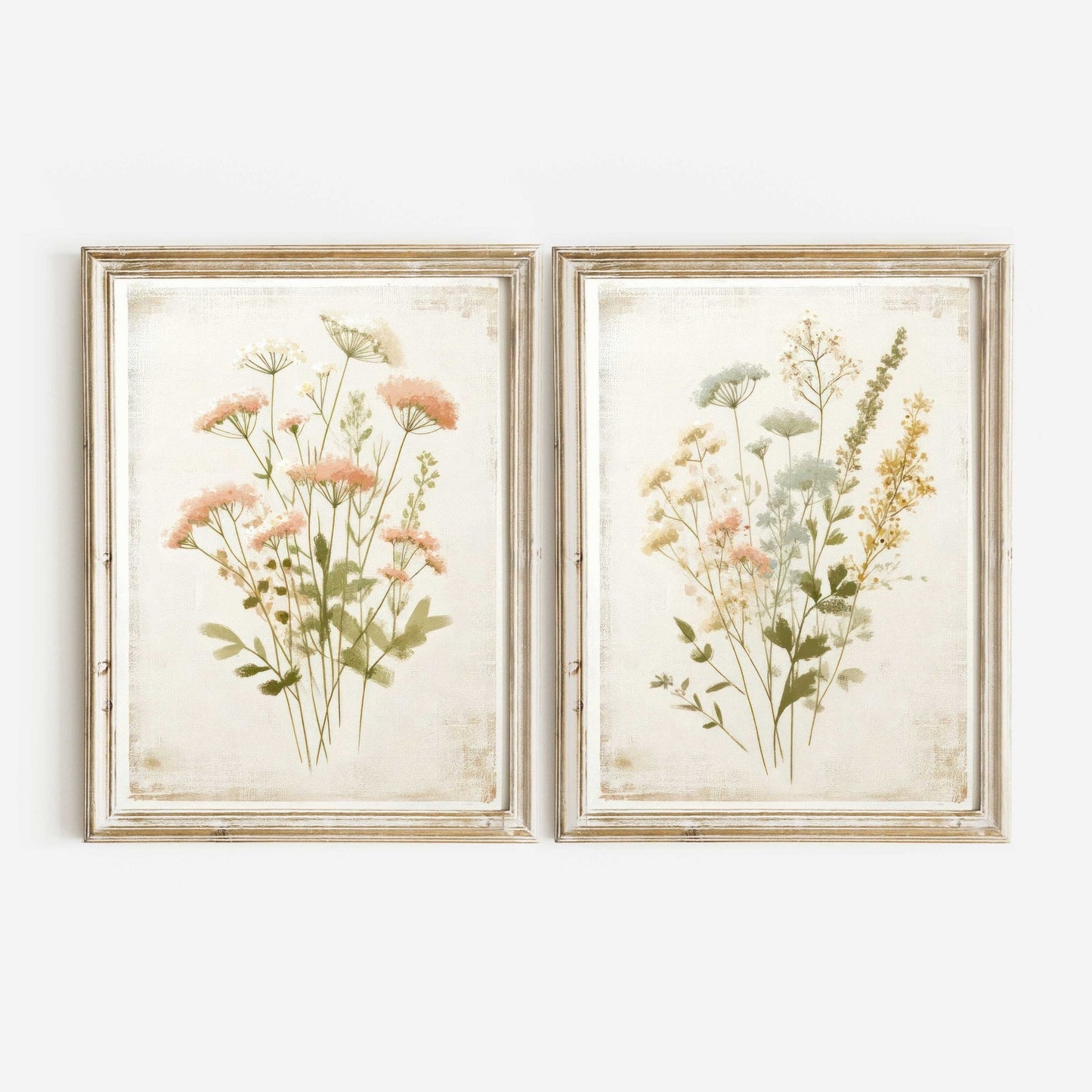 Wildflower Art Prints, Rustic Floral Decor, Minimalist Flower Wall Art - WildfieldPrints
