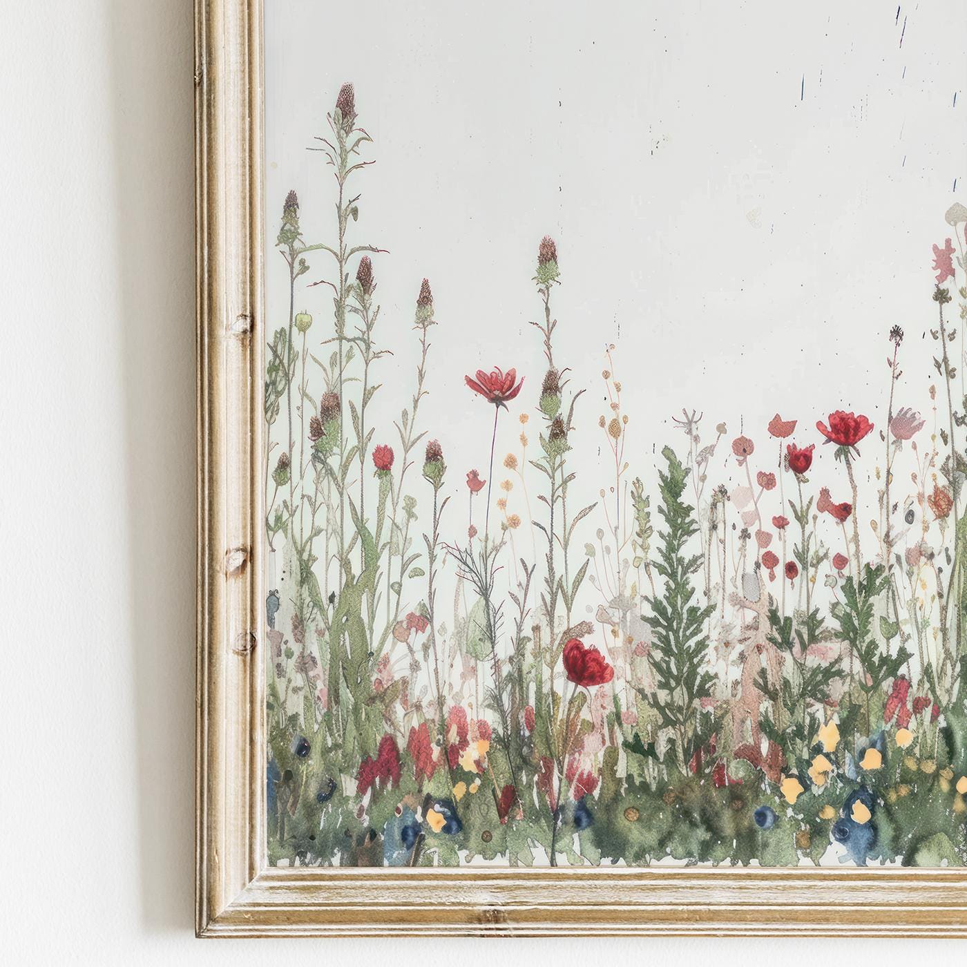 Wildflower Field Art, Rustic Floral Wall Decor, Botanical Nursery Decor - WildfieldPrints