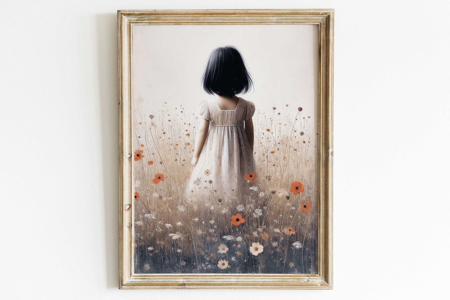 Wildflower Nursery Decor, Girl's Room Decor, Wildflower Field Art Nursery, Vintage Nursery, Toddler Room Decor Girl, Printable Wall Decor - My Store