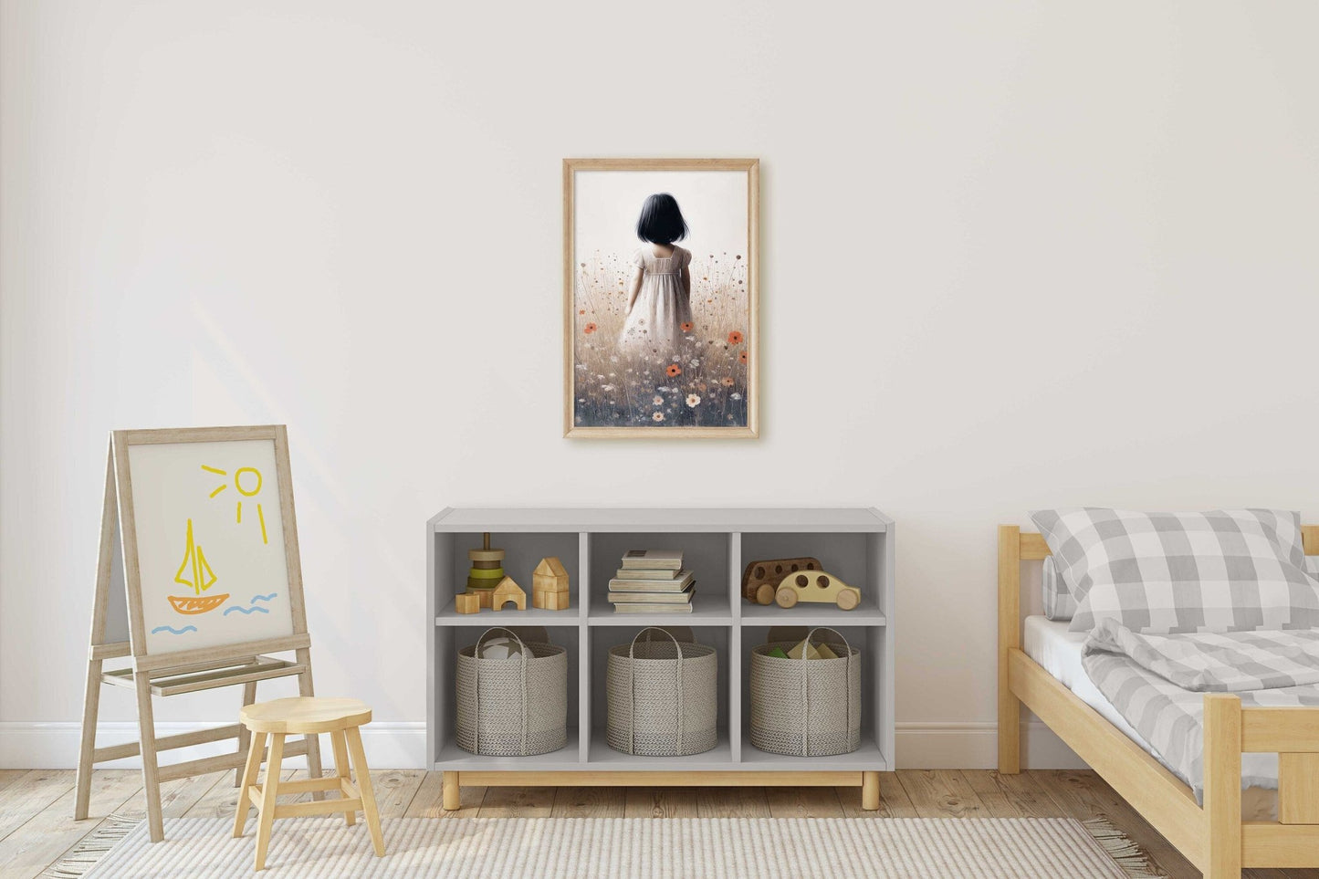 Wildflower Nursery Decor, Girl's Room Decor, Wildflower Field Art Nursery, Vintage Nursery, Toddler Room Decor Girl, Printable Wall Decor - My Store