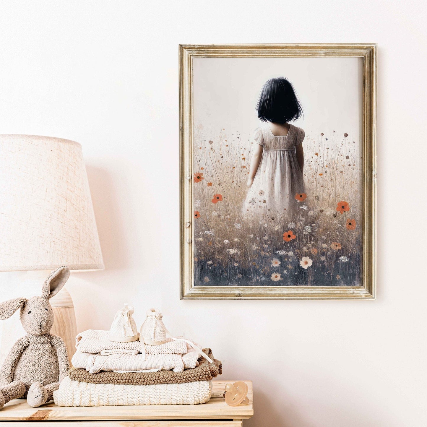 Wildflower Nursery Decor, Girl's Room Decor, Wildflower Field Art Nursery, Vintage Nursery, Toddler Room Decor Girl, Printable Wall Decor - My Store