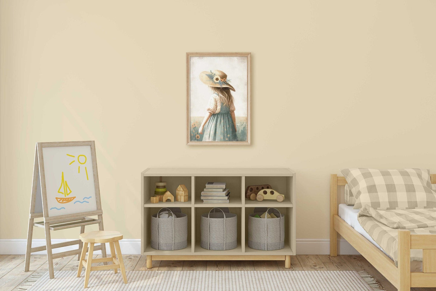 Wildflower Nursery Decor, Girly Wall Art, Toddler Girl with Flowers - WildfieldPrints