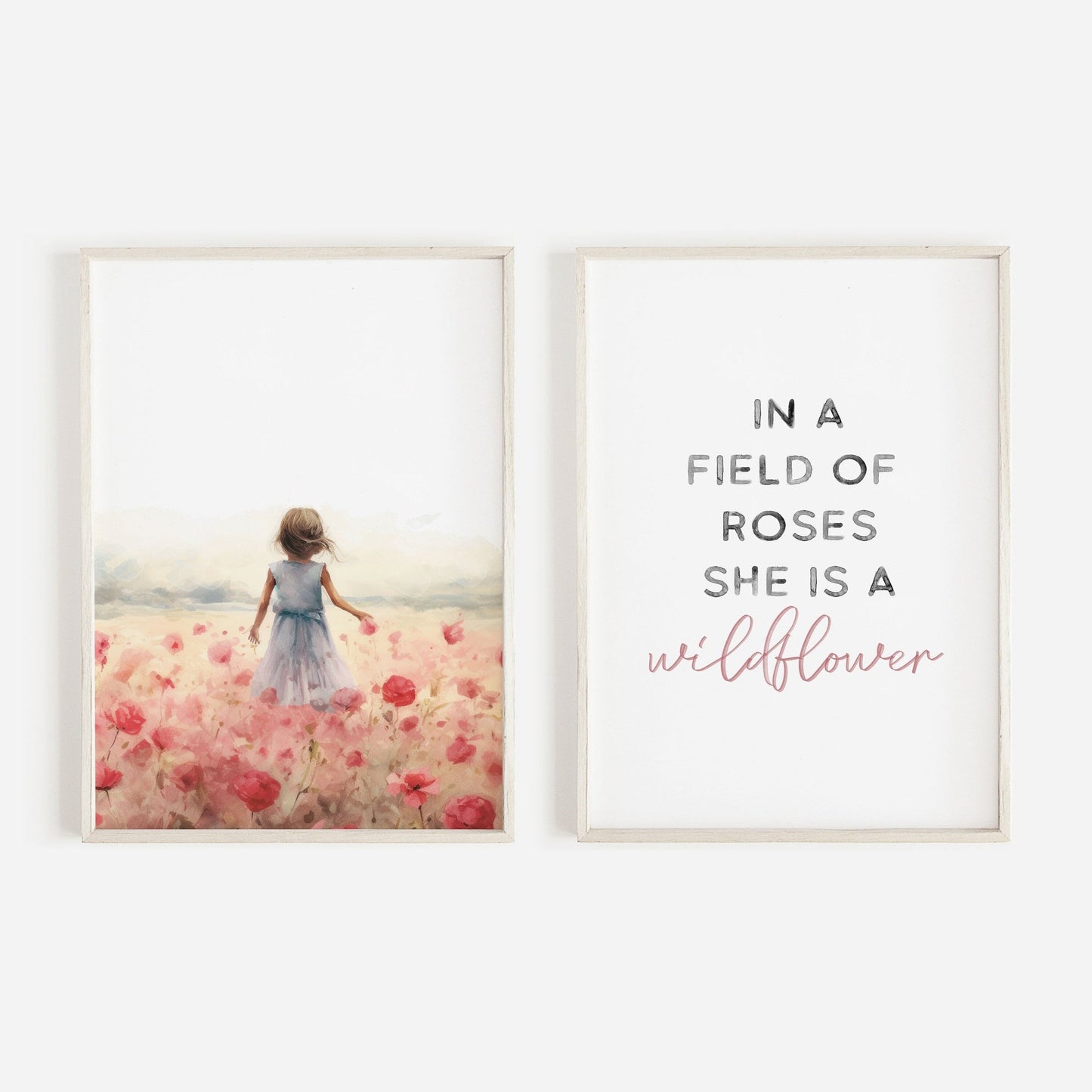 Wildflower Nursery Print, Inspirational Girl Room Decor, Floral Art - WildfieldPrints