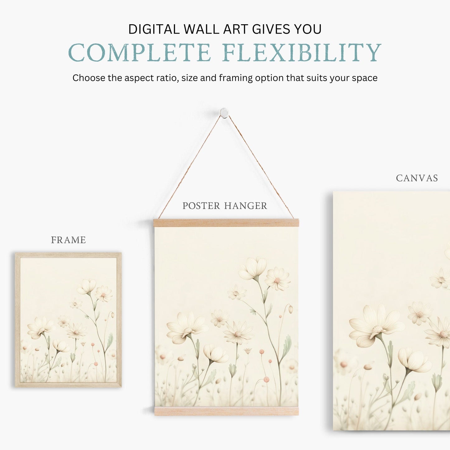 Wildflower Nursery Wall Art, Vintage Floral Decor, Botanical Print - WildfieldPrints