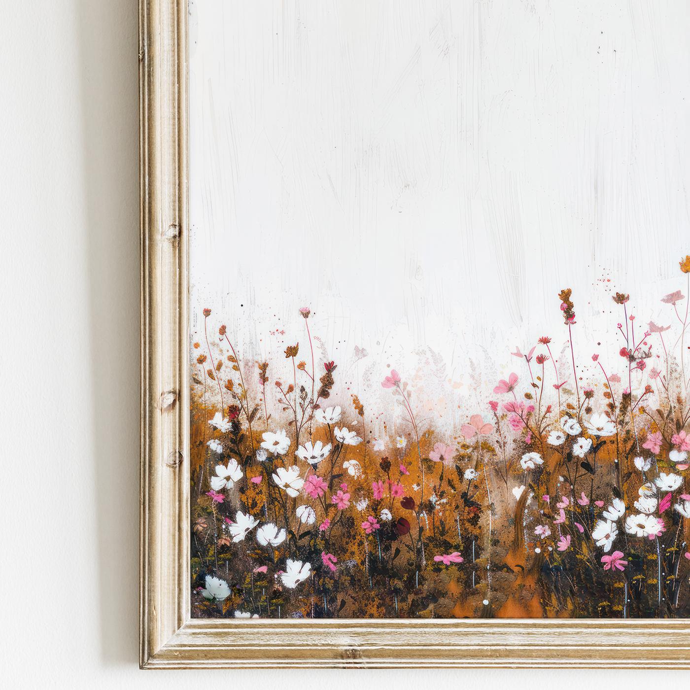 Wildflower Print, Rustic Floral Art, Vintage Floral Painting, Wildflower Field Art, Botanical Art, Country Home Decor, PRINTABLE Flower Art - My Store