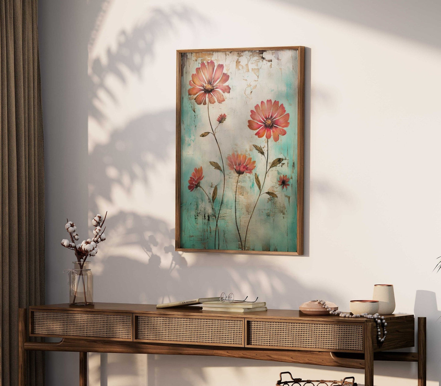 Wildflower Print, Vintage Botanical Decor, Rustic Floral Home Art - WildfieldPrints