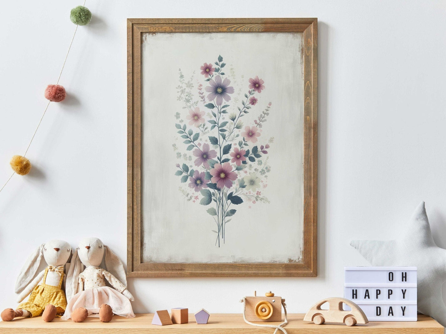 Wildflower Prints, Rustic Floral Wall Decor, Vintage Bouquet Artwork - WildfieldPrints