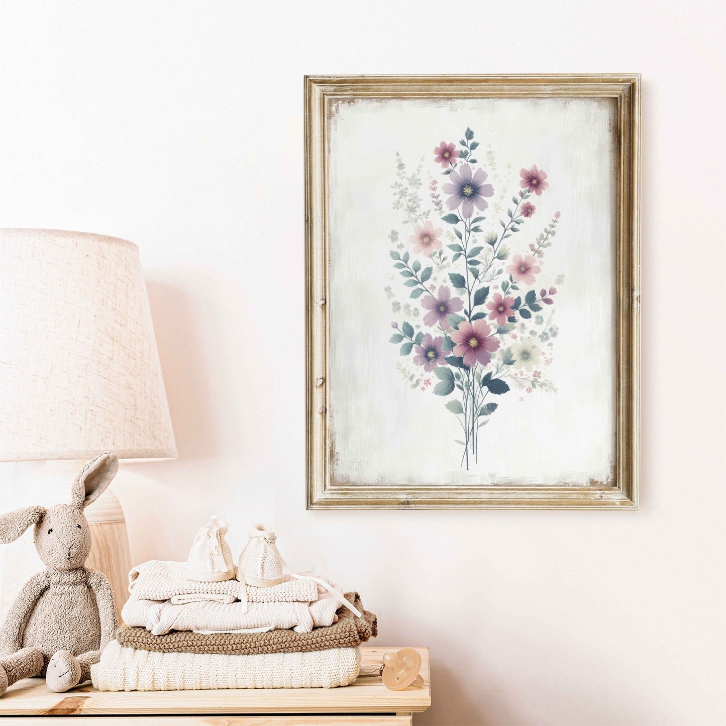 Wildflower Prints, Rustic Floral Wall Decor, Vintage Bouquet Artwork - WildfieldPrints