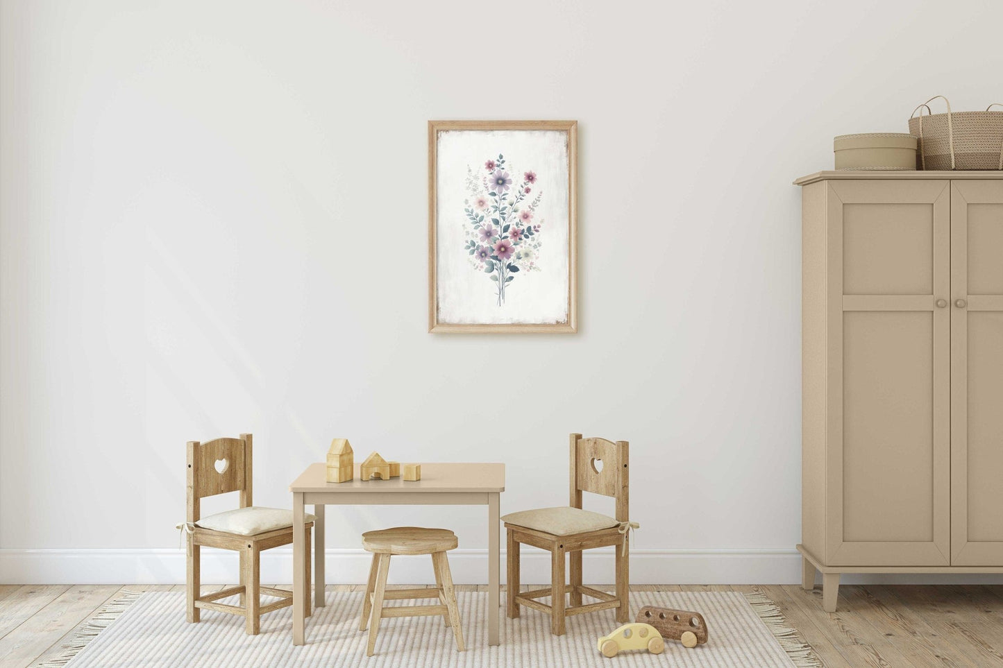 Wildflower Prints, Rustic Floral Wall Decor, Vintage Bouquet Artwork - WildfieldPrints