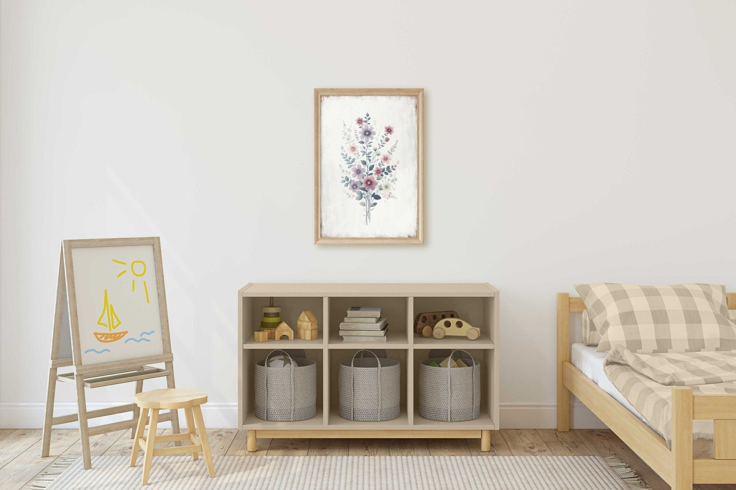 Wildflower Prints, Rustic Floral Wall Decor, Vintage Bouquet Artwork - WildfieldPrints