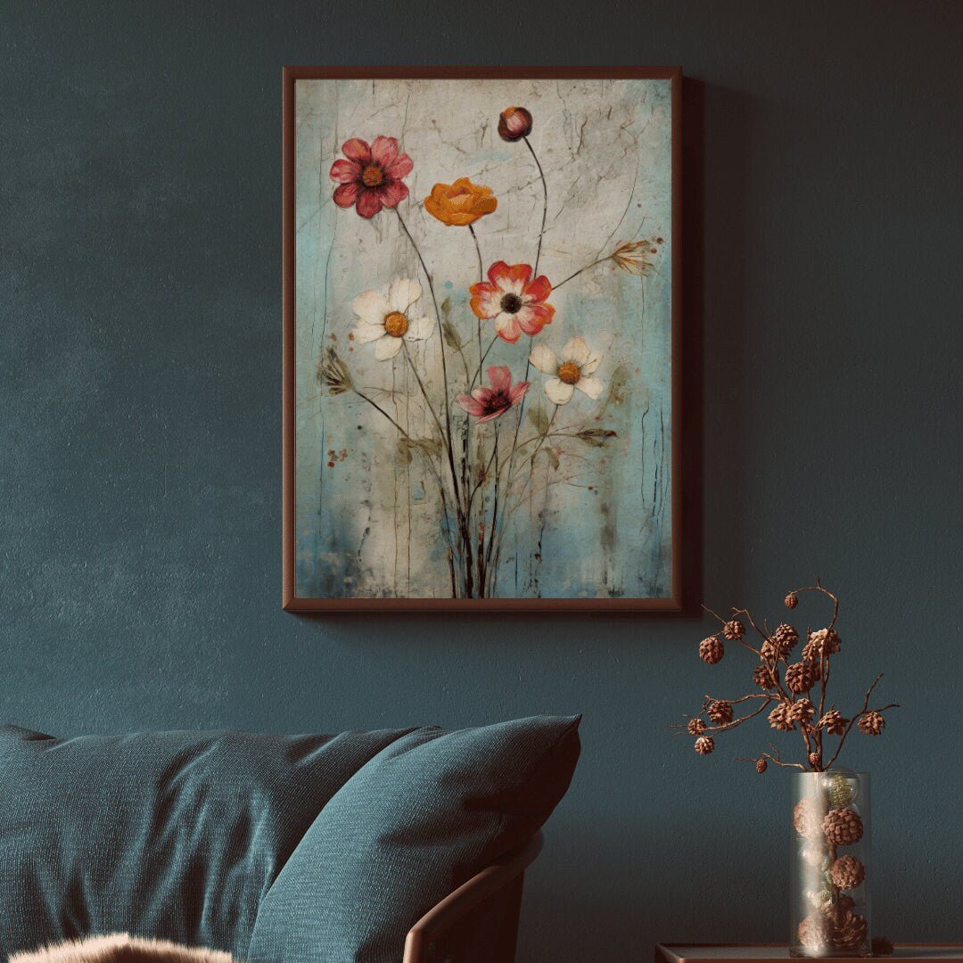 Wildflower Prints, Vintage Botanical Art, Flower Bouquet Decor - WildfieldPrints