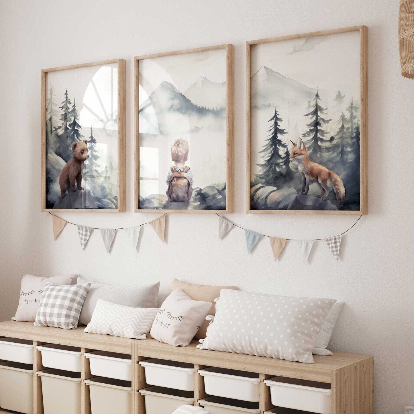 Woodland Animal Prints, Forest Nursery Decor, Boys Room Art - WildfieldPrints