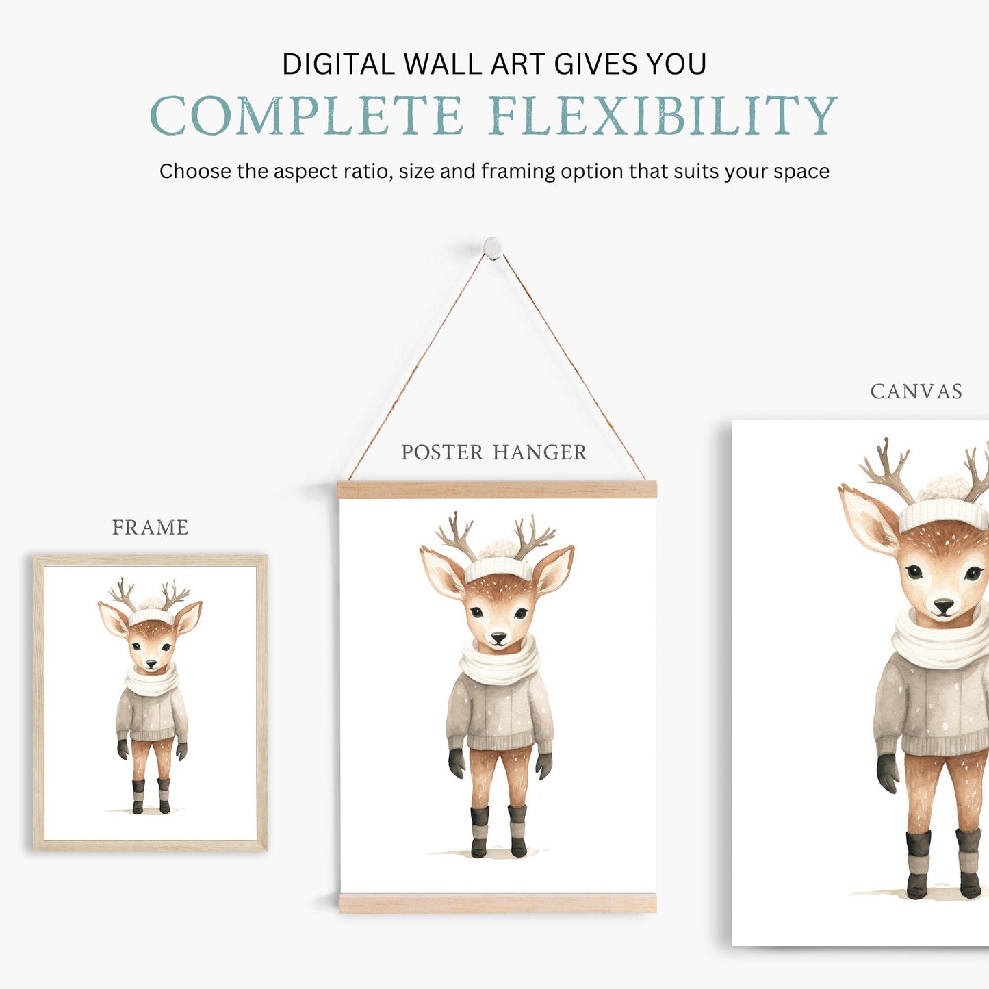 Woodland Animal Prints, Nursery Decor, Fox, Bear & Deer Art, Watercolor - WildfieldPrints
