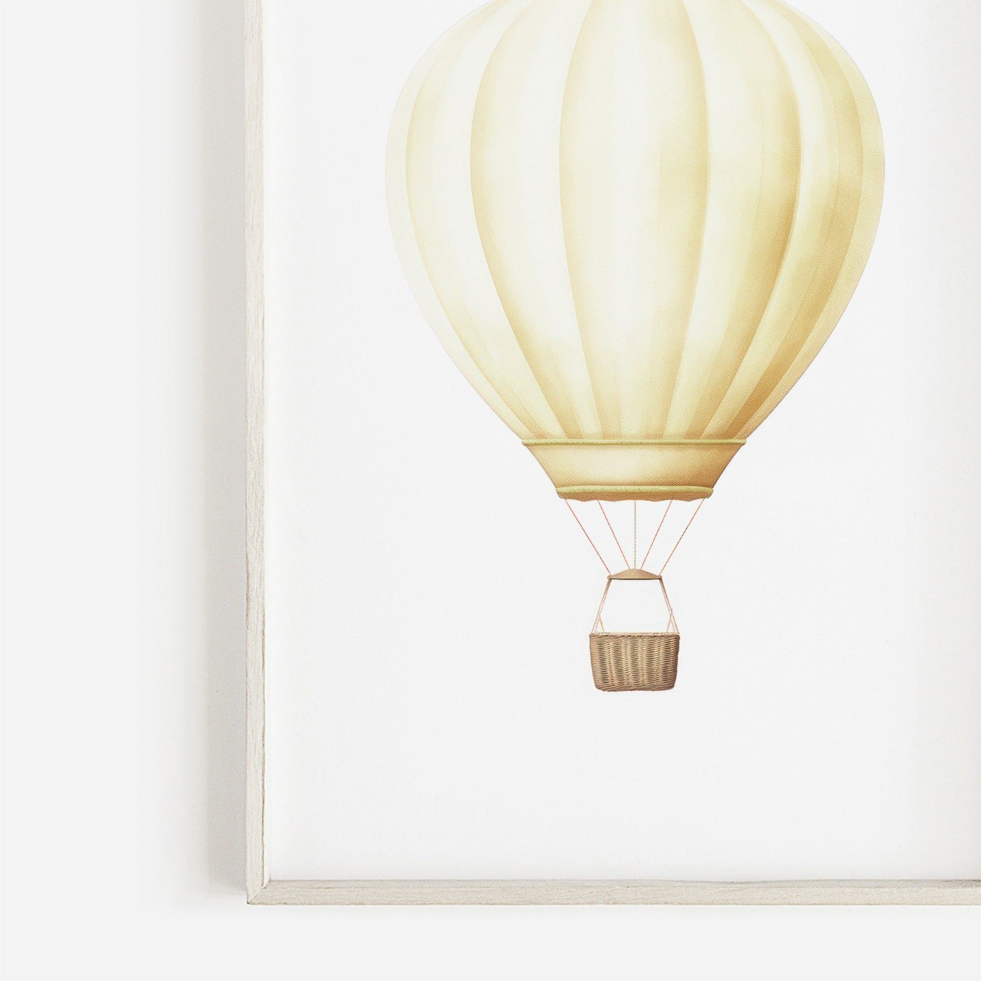 Yellow Hot Air Balloon Nursery Prints, Watercolor Kids Room Decor - WildfieldPrints