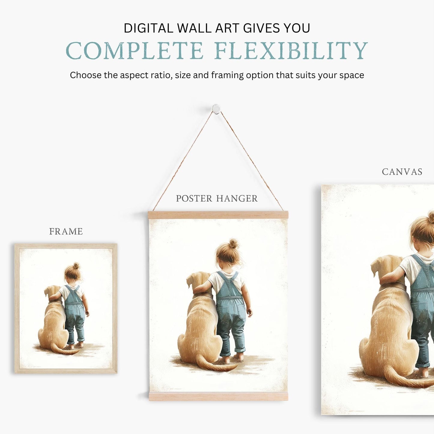 Yellow Lab Nursery Decor, Girl and Dog Art, Labrador Wall Decor - WildfieldPrints