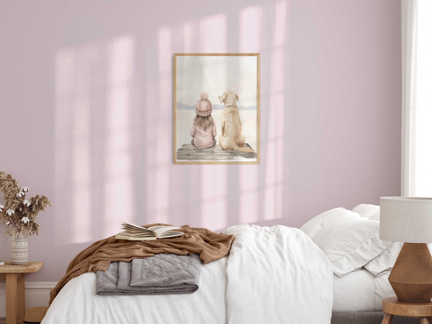 Yellow Lab Nursery Prints, Labrador Art for Girls, Lake - Themed Decor - WildfieldPrints