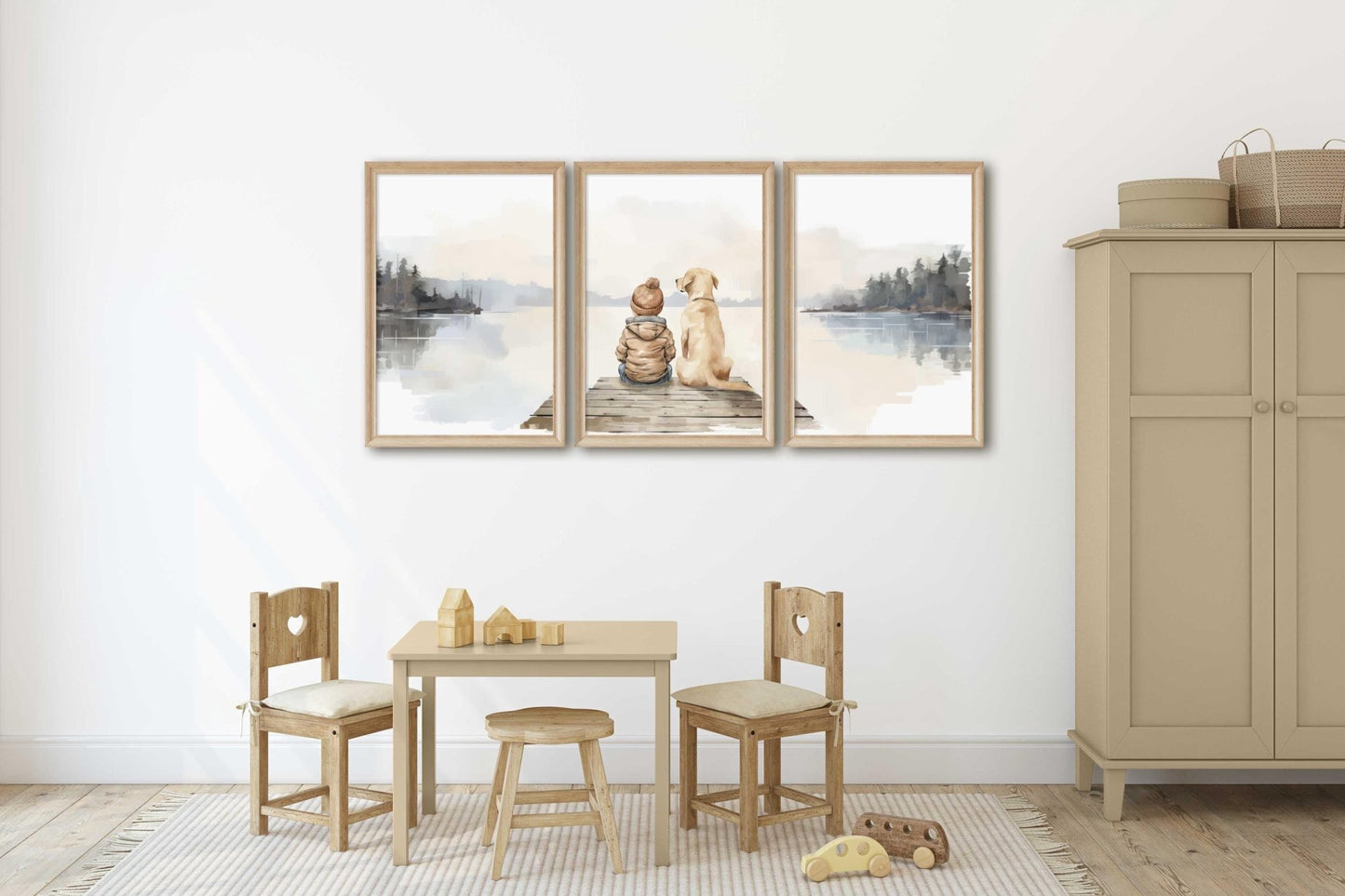 Yellow Lab Nursery Prints, Labrador Wall Decor, Dog Themed Room Decor - WildfieldPrints