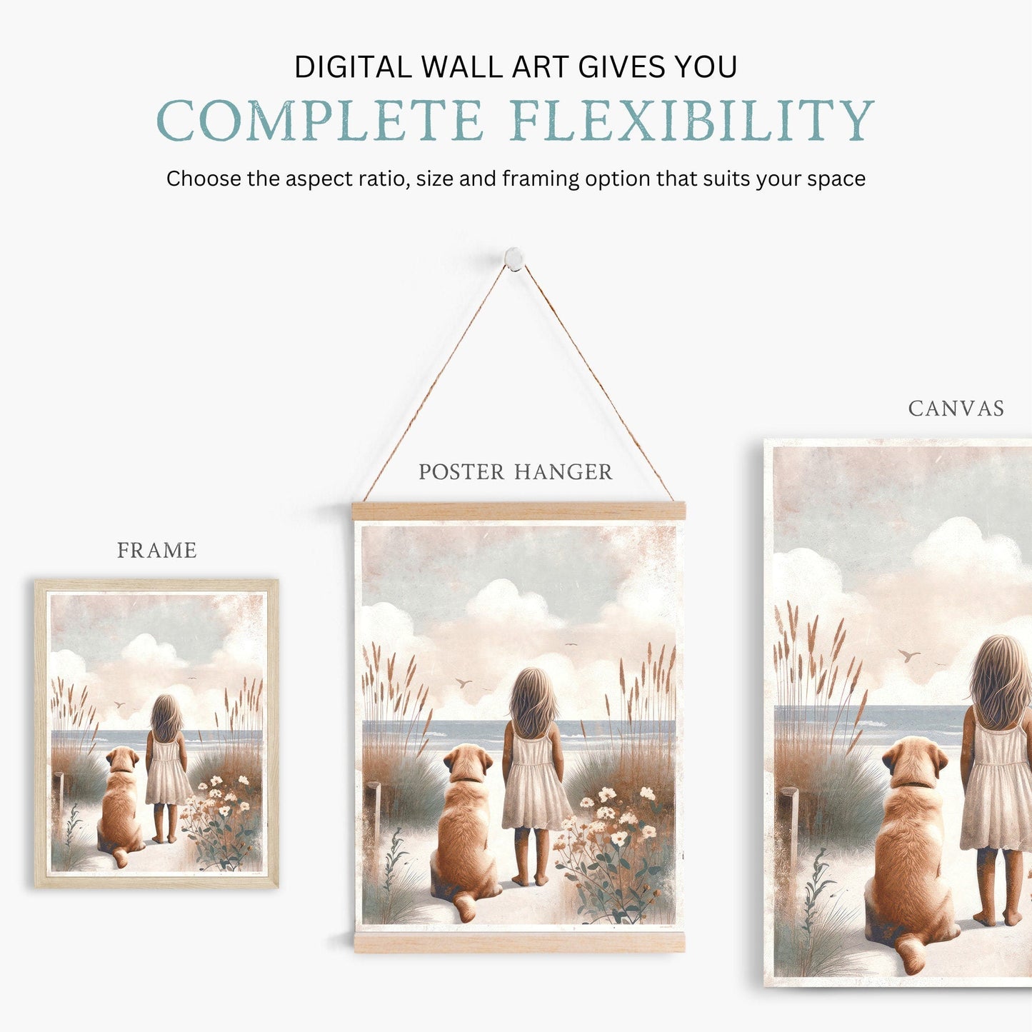 Yellow Labrador Nursery Art, Girl & Dog Decor, Lab Wall Print - WildfieldPrints
