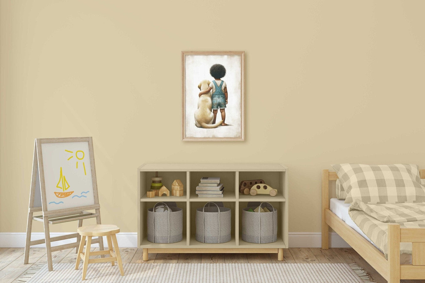 Yellow Labrador Nursery Print, Dog Wall Art, Toddler Room Decor - WildfieldPrints