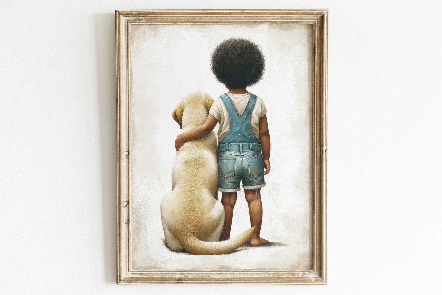 Yellow Labrador Nursery Print, Dog Wall Art, Toddler Room Decor - WildfieldPrints