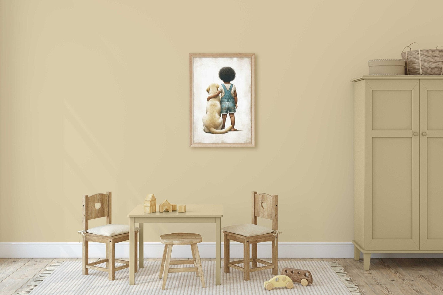 Yellow Labrador Nursery Print, Dog Wall Art, Toddler Room Decor - WildfieldPrints
