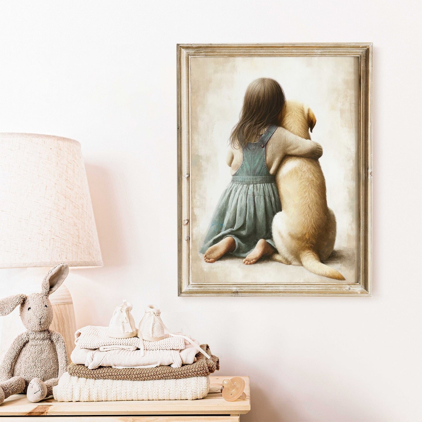 Yellow Labrador Retriever Nursery Decor, Dog Art Print, Toddler Room - WildfieldPrints