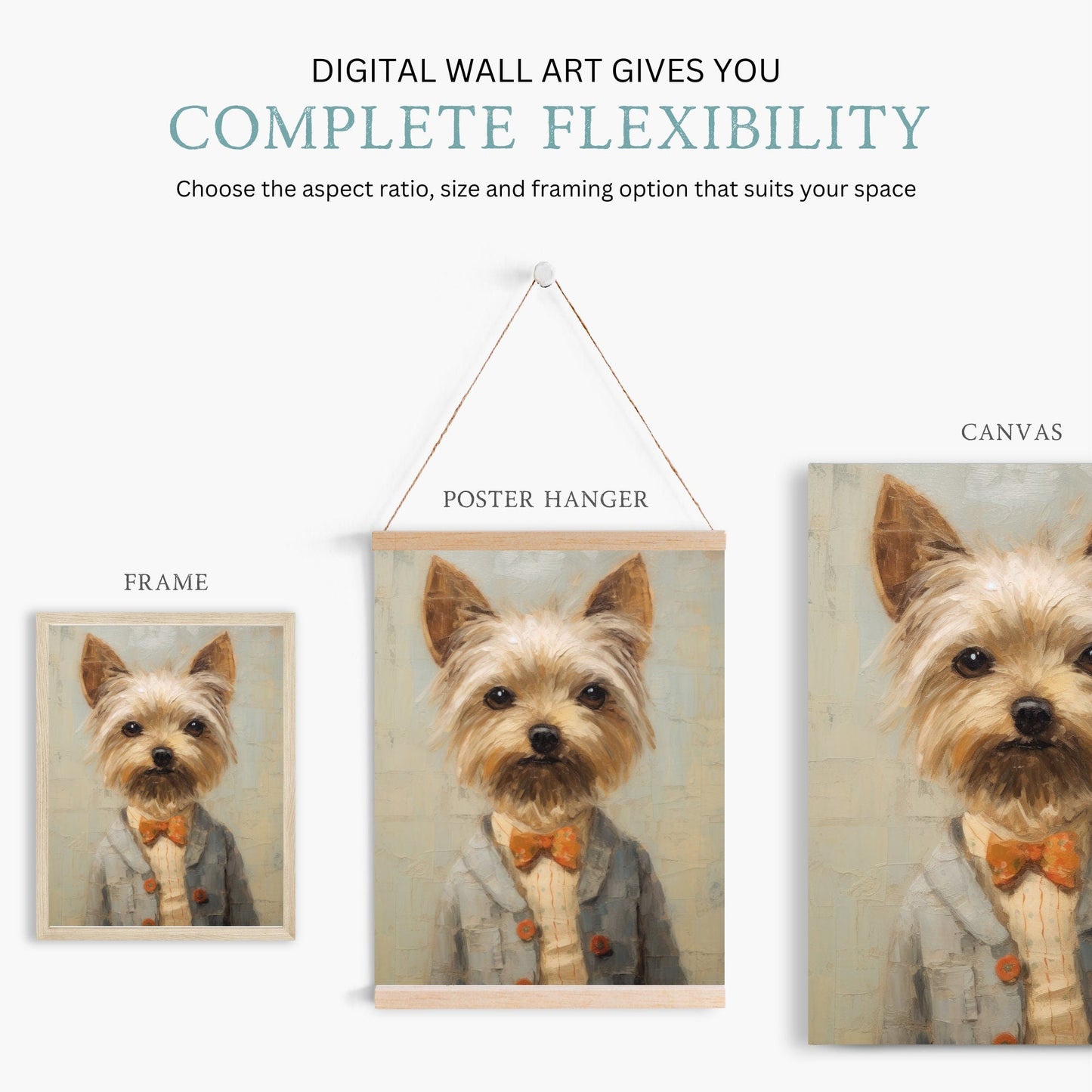 Yorkie Print, Vintage Yorkshire Terrier Decor, Gift for Dog Lovers - WildfieldPrints