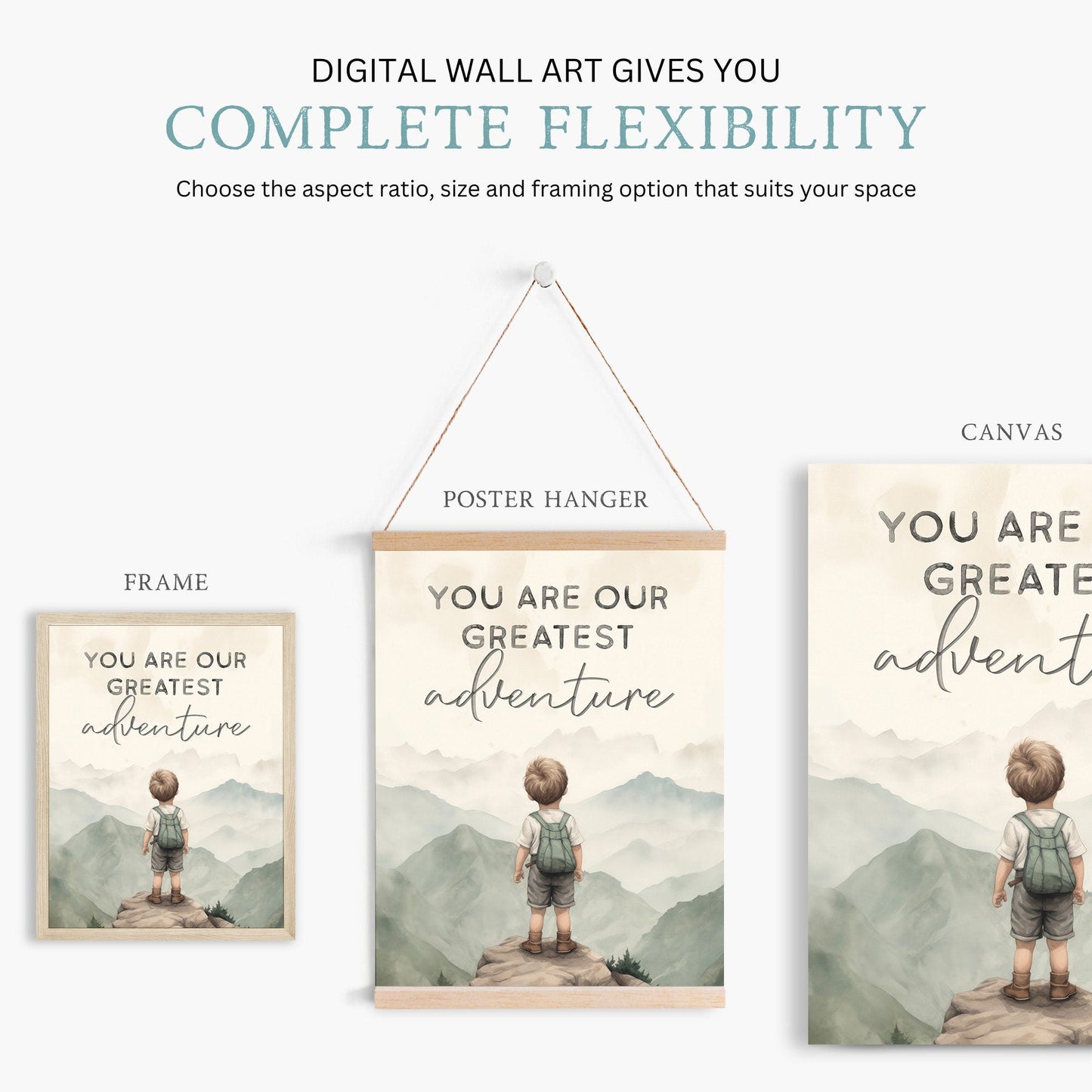 You Are Our Greatest Adventure, Nursery Quote Print, Boys Room Decor, Adventure Theme - WildfieldPrints