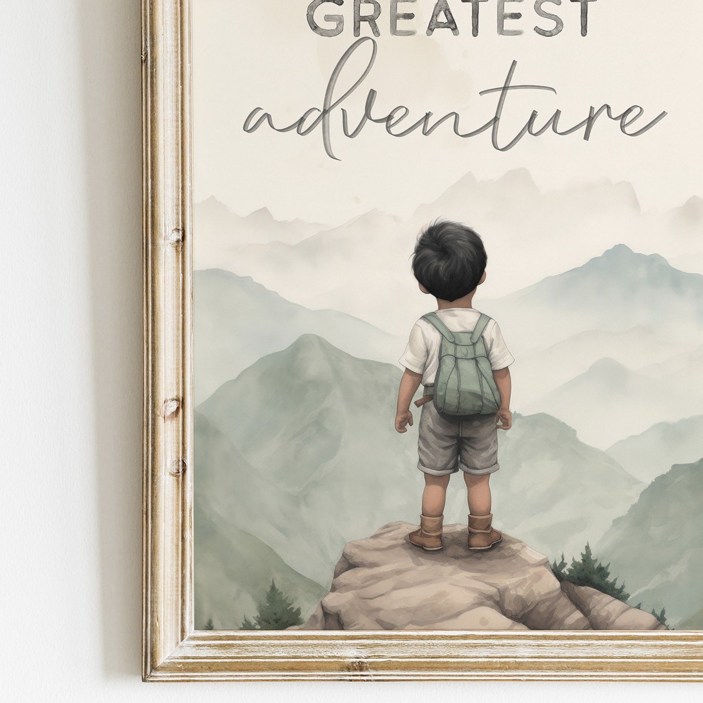 You Are Our Greatest Adventure Print, Hiking Theme Nursery Decor, Mountain Wall Art - WildfieldPrints