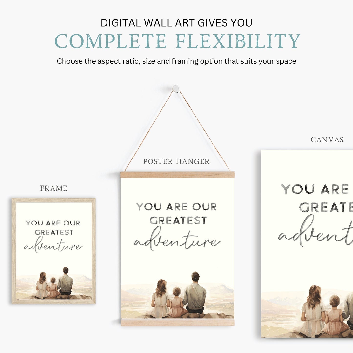 You Are Our Greatest Adventure Quote Wall Art, Nursery Decor, Family Love Print - WildfieldPrints
