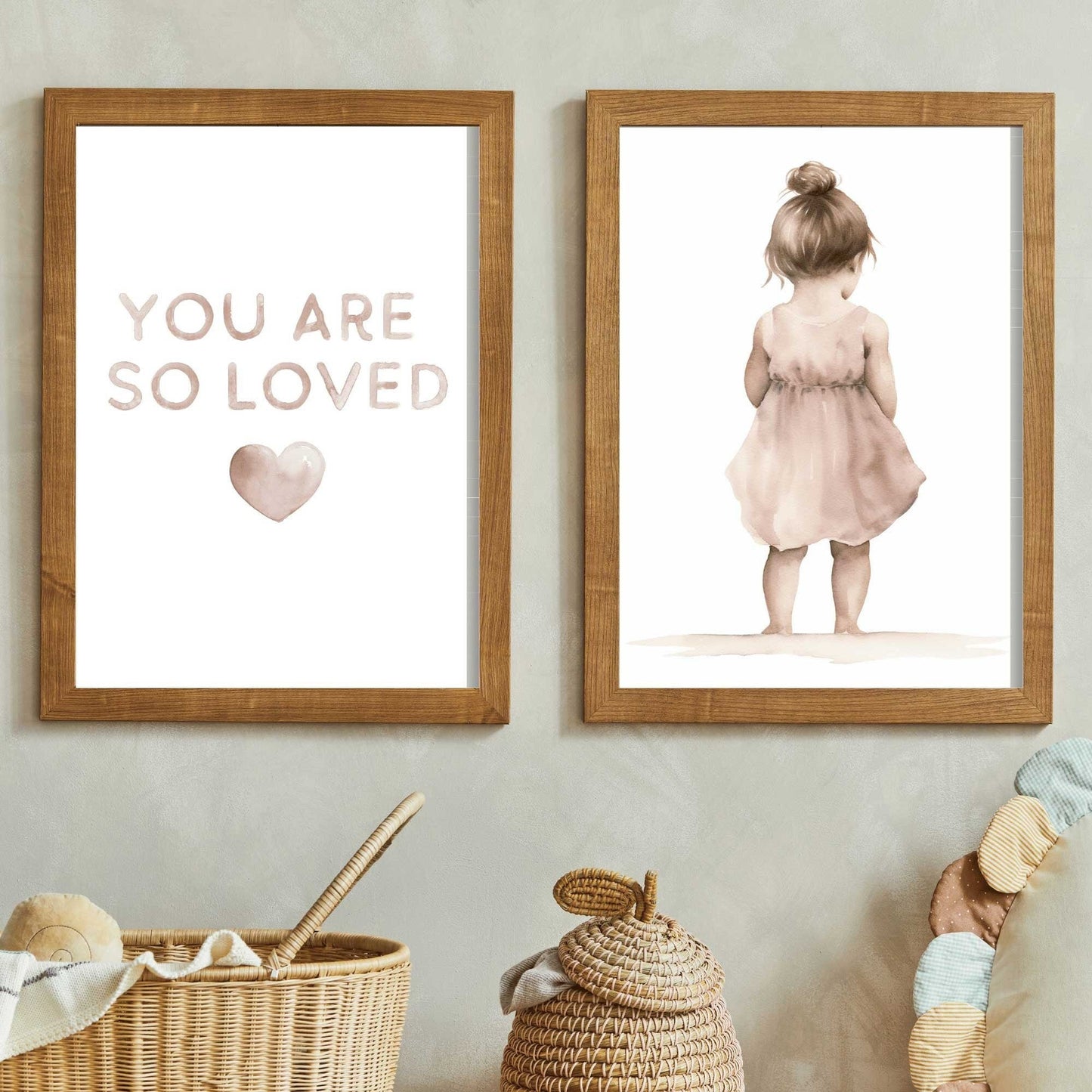 You Are So Loved, Girls Nursery Quote, Vintage Pink Wall Decor - WildfieldPrints