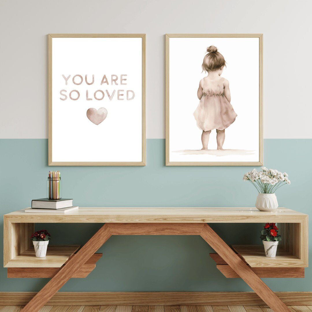 You Are So Loved, Girls Nursery Quote, Vintage Pink Wall Decor - WildfieldPrints