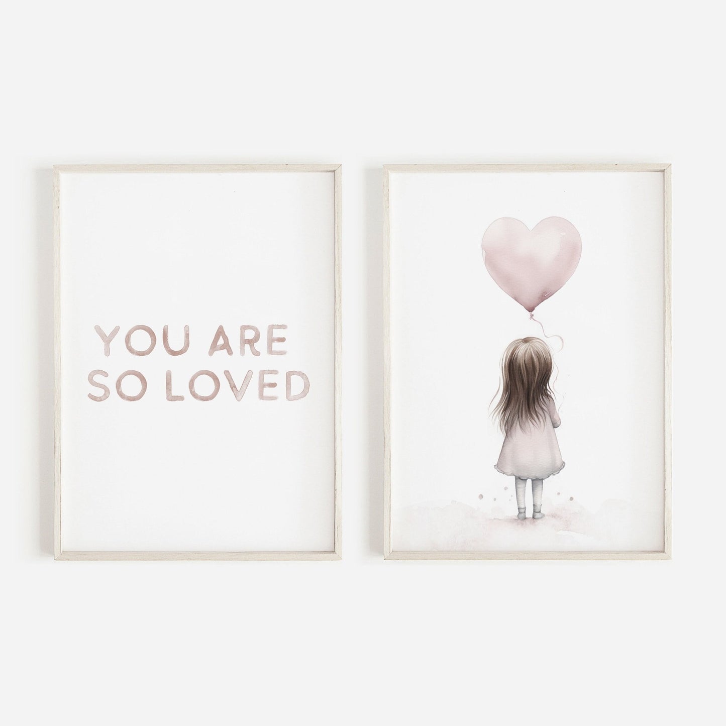 You Are So Loved Print - Nursery Quote Wall Art, Girl's Room Decor, Vintage Watercolor - WildfieldPrints