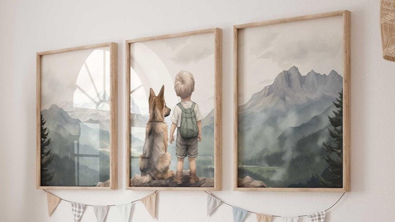 Boy and Dog Art Prints - WildfieldPrints