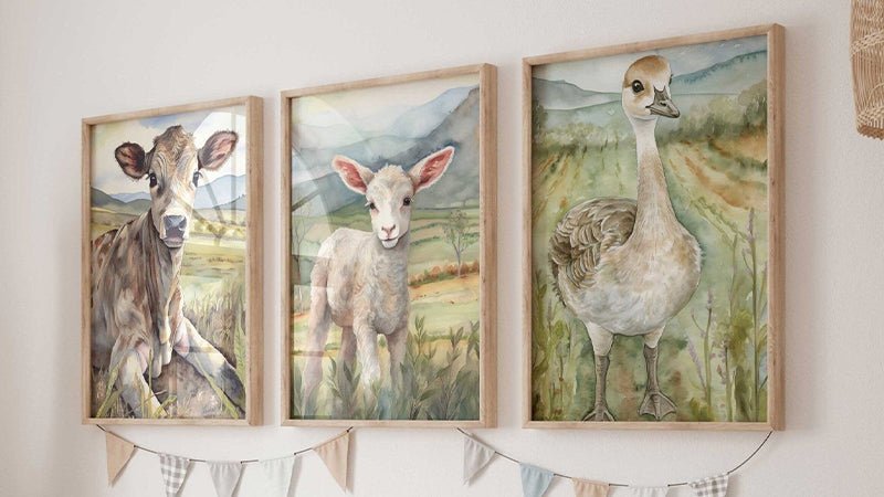 Farm Animal Nursery Decor - WildfieldPrints