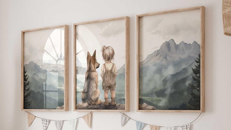 Girl and Dog Art Prints - WildfieldPrints